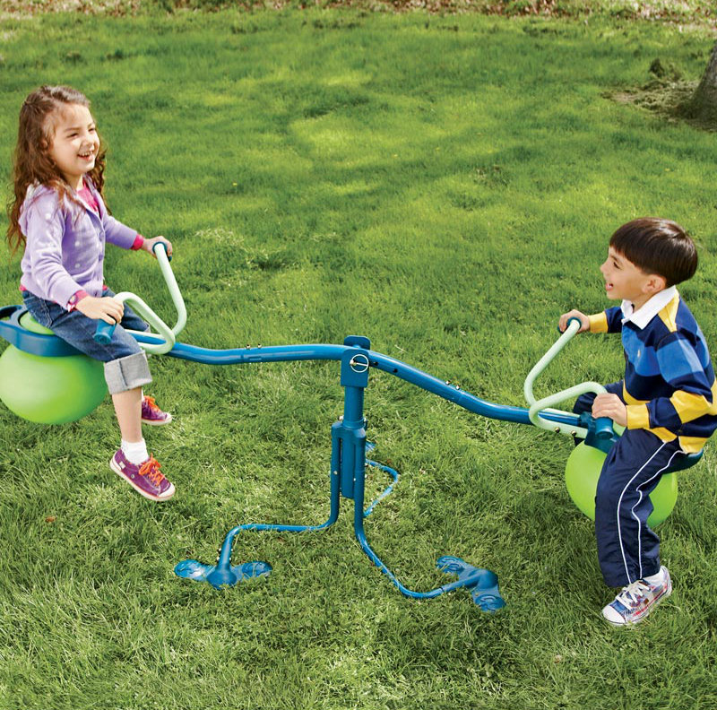 HearthSong Spinning Seesaw and Hop Ball in One Spiro Hop Outdoor Toy